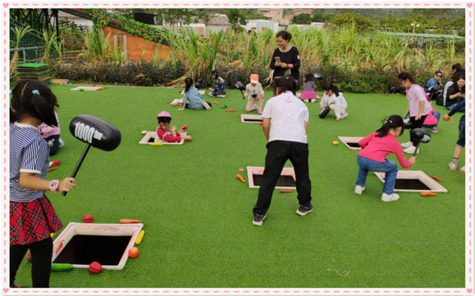 武汉乐农湖畔生态园学生出游真人打地鼠